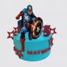 Торт на День Рождения 11 лет в стиле Капитан Америка с ягодами №108780