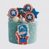 Торт на День Рождения мальчику 7 лет Капитан Америка со звездами №108785