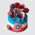 Праздничный торт на 3 года Капитан Америка с безе №108786