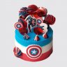 Торт в стиле Капитан Америка с защитным щитом №108787