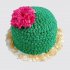 Торт в форме кактуса из крема с цветком №108939