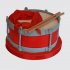 Красный торт барабан с пионерским галстуком №108967