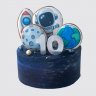 Праздничный торт космонавт с планетами №108981