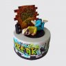 Черный торт с фотопечатью на День Рождения 11 лет Хип Хоп №109006