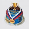Торт на юбилей 65 лет в форме медали №109018