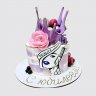 Нежный торт с цветами для парикмахера №109111