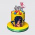 Торт на День Рождения парикмахеру с радужными шариками №109126