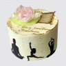 Торт в стиле йоги девушка в лотосе №109242