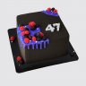 Торт на День Рождения 54 года квадратный черный №109250