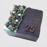 Торт на День Рождения 25 лет с ягодами черный квадрат №109253