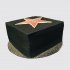 Квадратный черный торт с красной звездой №109258