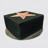 Квадратный черный торт ребенку на День Рождения 10 лет с золотыми шарами №109259