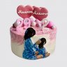 Классический белый торт с цветком для мамы и дочки №109314