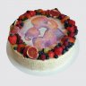 Классический белый торт с цветком для мамы и дочки №109314