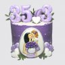 Двухъярусный торт с сердцем из цветов для мамы и дочки №109321