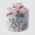 Торт на День Рождения для мамы и дочки с шарами из мастики №109327