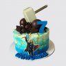 Классический торт с фото героя Тор №109378