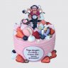 Торт на День Рождения 70 лет с ягодами года бегут №109418