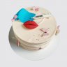Торт косметологу на День Рождения с шарами из мастики №109454