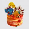 Торт на годовщину 10 лет боулинг с шарами из мастики №109475