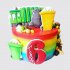 Радужный торт для мальчика с цифрой 6 мусоровоз №109544