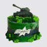 Торт в военном стиле на День Рождения мальчика танкиста №109560