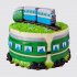 Торт в виде вагонов поезда из мастики для железнодорожника №109588