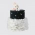 Двухъярусный торт черно-белый дочке с зайкой №109638