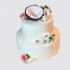 Двухъярусный торт женщине с цветами и кокосом №109711