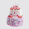 Торт для женщины с цветами двухъярусный №109714
