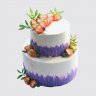 Праздничный двухъярусный торт с ягодами женщине №109717
