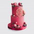 Красный двухъярусный торт на День Рождение женщине №109718