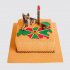 Квадратный торт пограничнику с собакой из мастики №109957