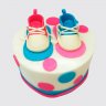 Торт для двойняшек с пинетками из мастики №110052