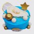 Торт на рождение мальчика с шарами из мастики №110047