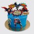 Торт с супергероями мультиков на 3 года мальчику №110055
