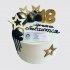 Торт водительские права на 18 летие с шарами и звездами из мастики №110127