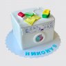 Двухъярусный торт в форме стиральной машины №110158