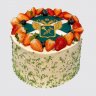 Белый торт на День Рождения таможеннику с погонами из пряника №110202
