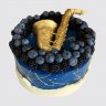 Двухъярусный торт саксофон на День Рождения мужчине №110257