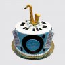 Торт с фотопечатью саксофон для мальчика на День Рождения №110262