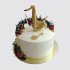 Белый торт саксофон с ягодами №110266