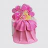 Трехъярусный торт с цветами в виде юбки на 1 годик №110329