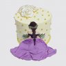 Классический торт девушка в юбке с бабочками из мастики №110332