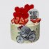 Прикольный торт с ягодами и леденцами бабушка на велосипеде №110368