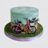 Торт с макарунами на 13 лет для велосипедиста №110377