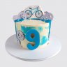Торт на годовщину 45 лет с велосипедистом №110385