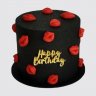 Красный торт с губами на День Рождения №110396