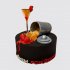 Черный торт на День Рождения бармену с ягодами №110409