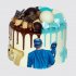 Торт со сладостями и шарами из мастики папе и сыну №110435